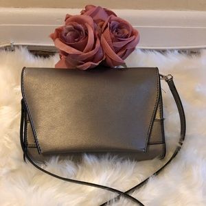 Metallic cross body purse